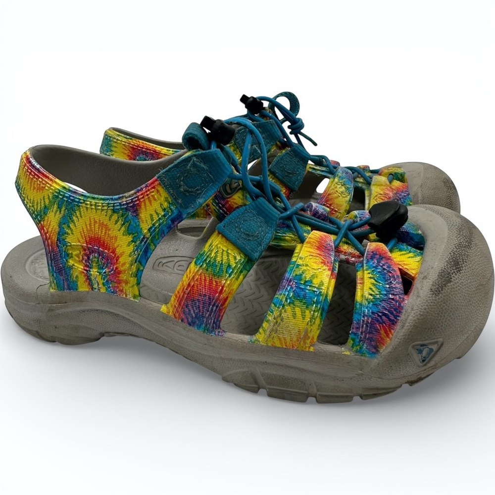 KEEN Kids Full Rubber Rainbow Tie Dye Sandals Youth 2 Outdoor Gorpcore Hydro